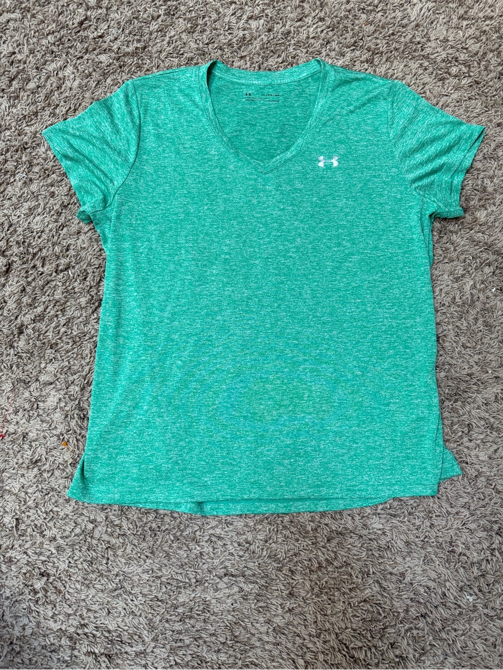 Under Armour Women's Teal Heather V-Neck Short Sleeve Tee 2xl